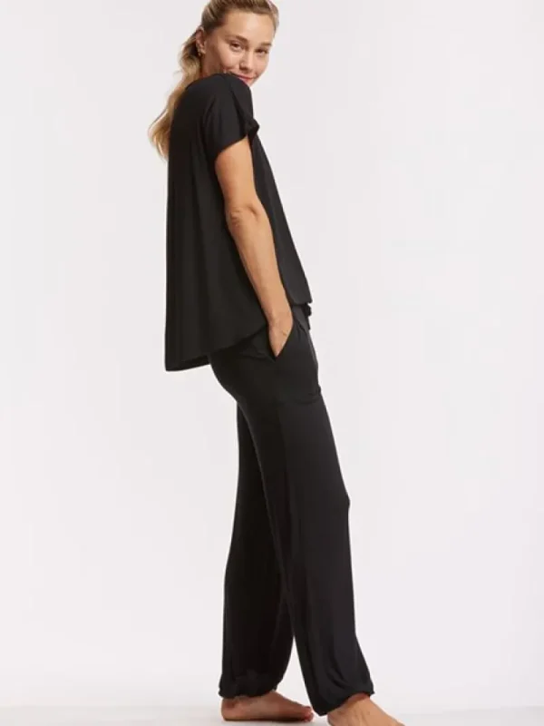 Dansebutikken Temps danse sort bambus yogabluse> Pilates Overdele | Yogabluser