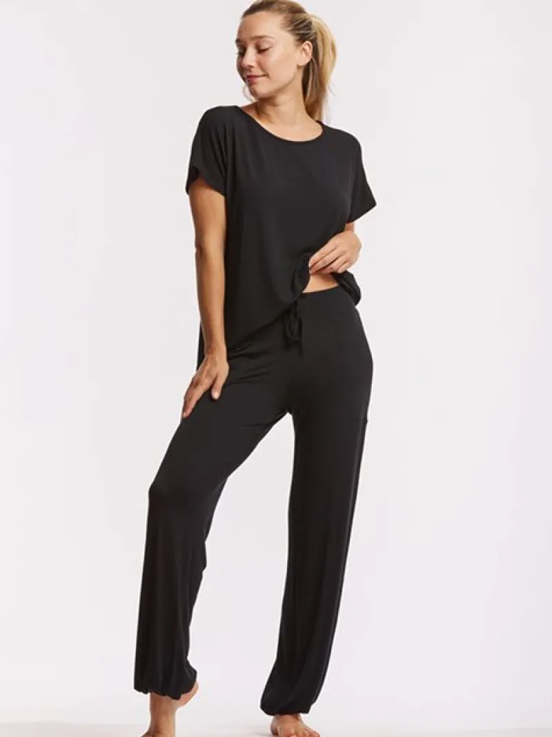 tempsdanse_sort_behagelig_3.webp Dansebutikken Tempsdanse sort behagelig viskose buks> Pilates Bukser/leggings | Yogabukser