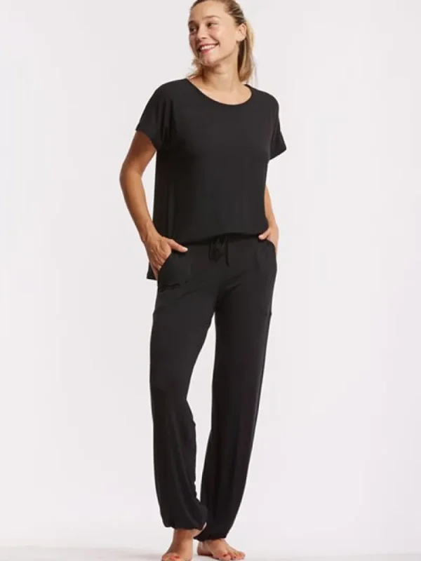 Dansebutikken Tempsdanse sort behagelig viskose buks> Pilates Bukser/leggings | Yogabukser