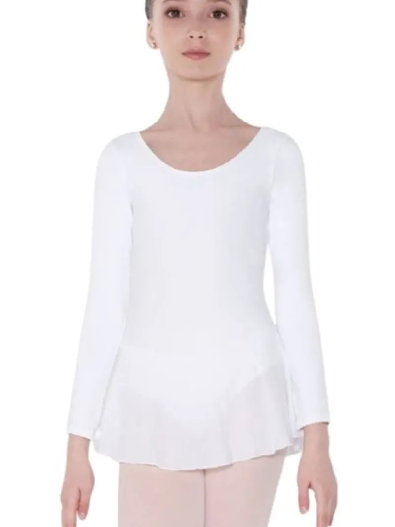 wear_moi_dragt_med_psyet__0.webp Dansebutikken Wear Moi dragt med påsyet skørt i hvid>Børn Balletkjole Piger