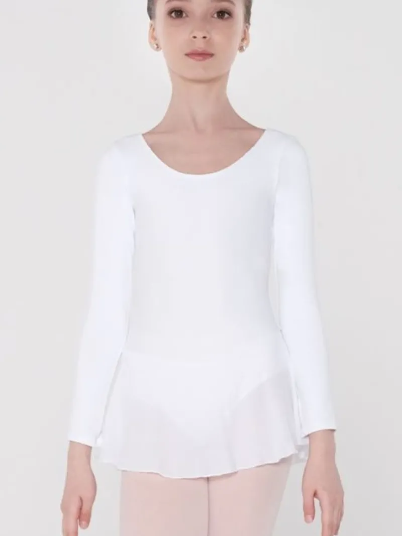 wear_moi_dragt_med_psyet__2.webp Dansebutikken Wear Moi dragt med påsyet skørt i hvid>Børn Balletkjole Piger