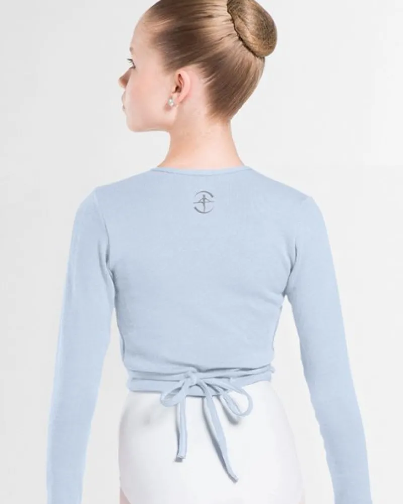 wearmoi_lysebl_sl_om_over_1.webp Dansebutikken Wearmoi lyseblå slå om overdel børn ballet/gymnastik>Børn Overdele Piger | Ballet Toppe Børn