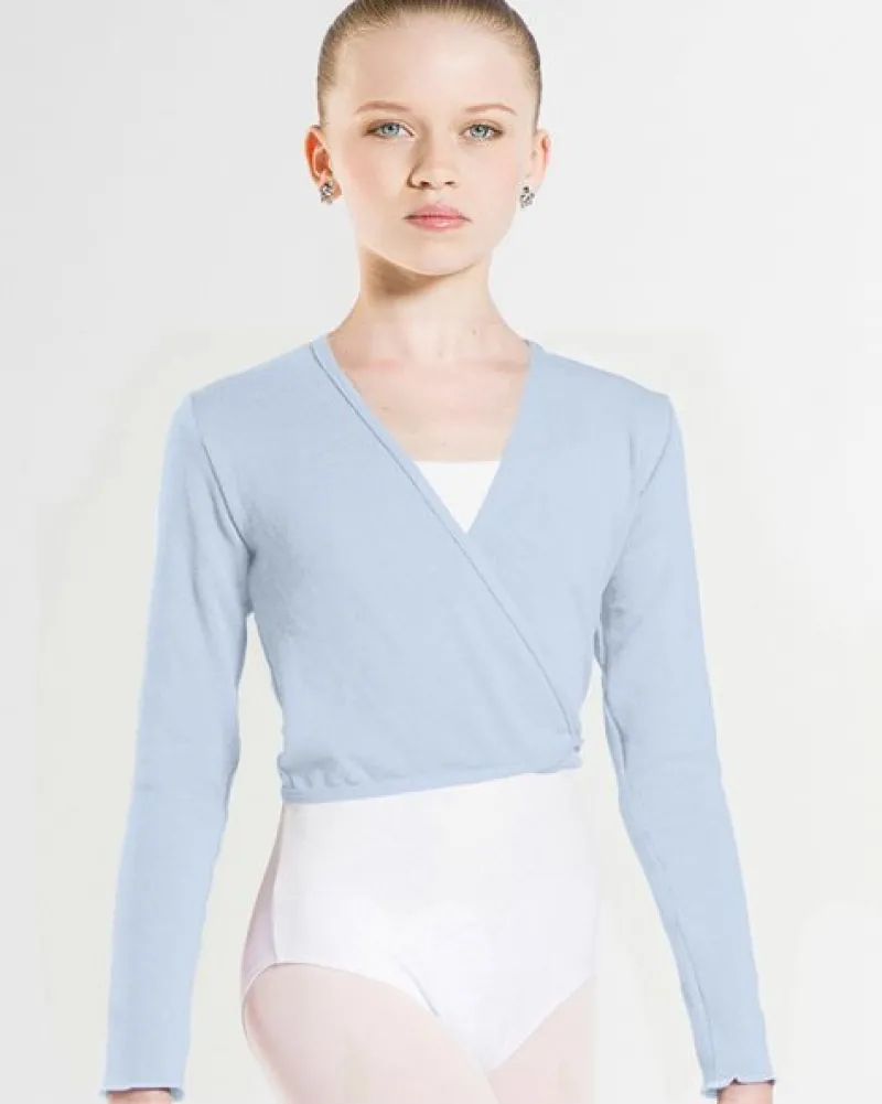 wearmoi_lysebl_sl_om_over_3.webp Dansebutikken Wearmoi lyseblå slå om overdel børn ballet/gymnastik>Børn Overdele Piger | Ballet Toppe Børn