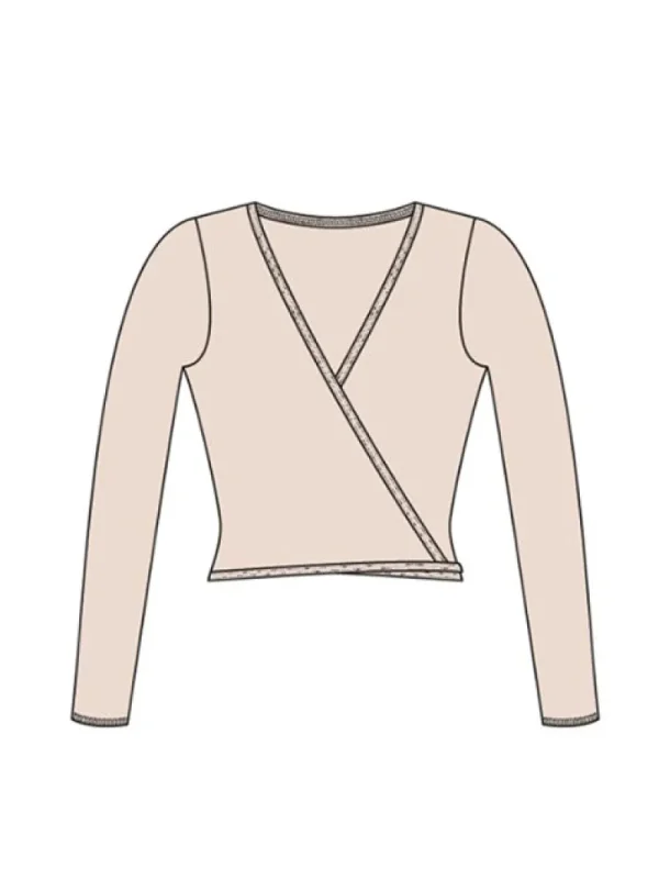 Dansebutikken Wearmoi rosa slå om overdel ballet og gymnastik>Dame Overdele Damer | Ballet Strik Damer