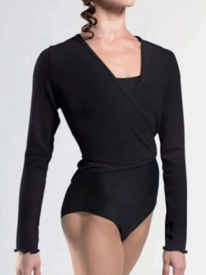 wearmoi_sort_sl_om_overde_0-1.webp Dansebutikken Wearmoi sort slå om overdel ballet og gymnastik>Dame Overdele Damer | Ballet Strik Damer