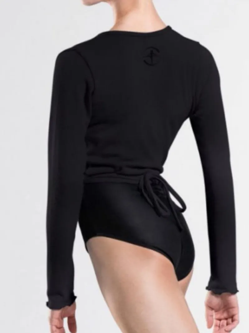 wearmoi_sort_sl_om_overde_1-1.webp Dansebutikken Wearmoi sort slå om overdel ballet og gymnastik>Dame Overdele Damer | Ballet Strik Damer