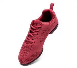 Dansebutikken ZUMA Rumpf sneaker vinrød åndbar knit>Dame Sneakers Børn | Salsasko Damer